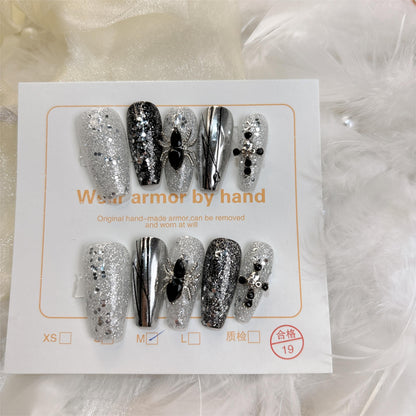 022 Mid-length 10PCS Handmade press on nails of Galaxy Blast detachable reusable handmade nail