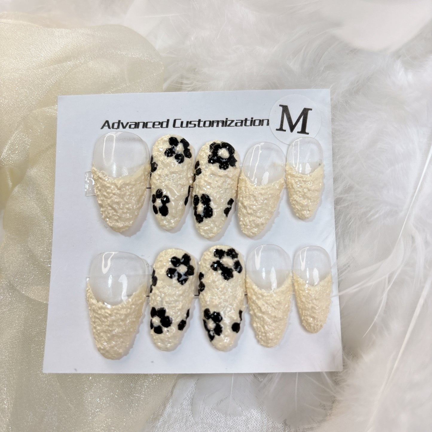 023  Stiletto 10PCS Handmade press on nails of Textured cheese trap detachable reusable handmade nail